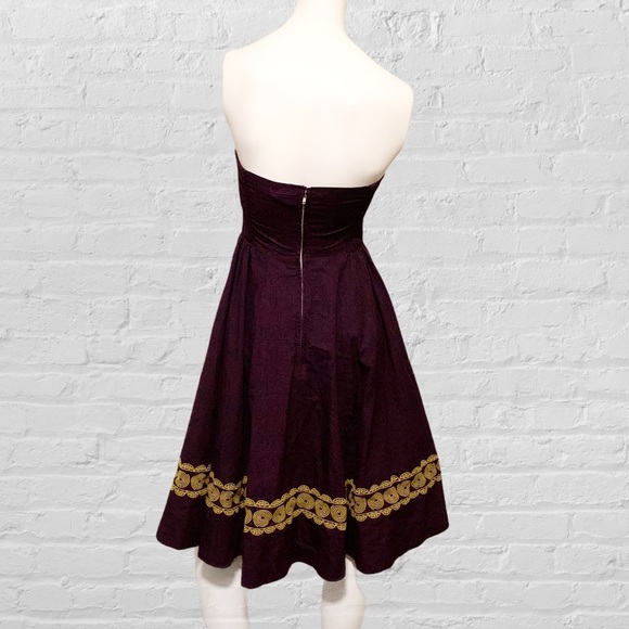 Anthropologie Girls from Savoy Aubergine Sky Plum Purple Semi Formal Date Night - Picture 5 of 7